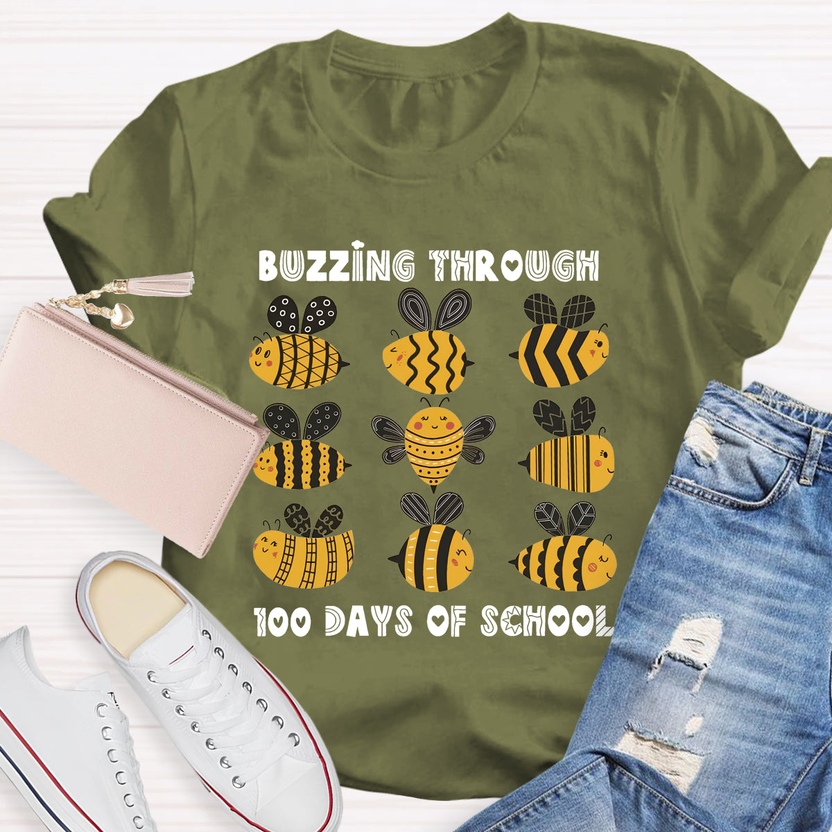 Buzzing Through 100 Days Of School T-Shirt