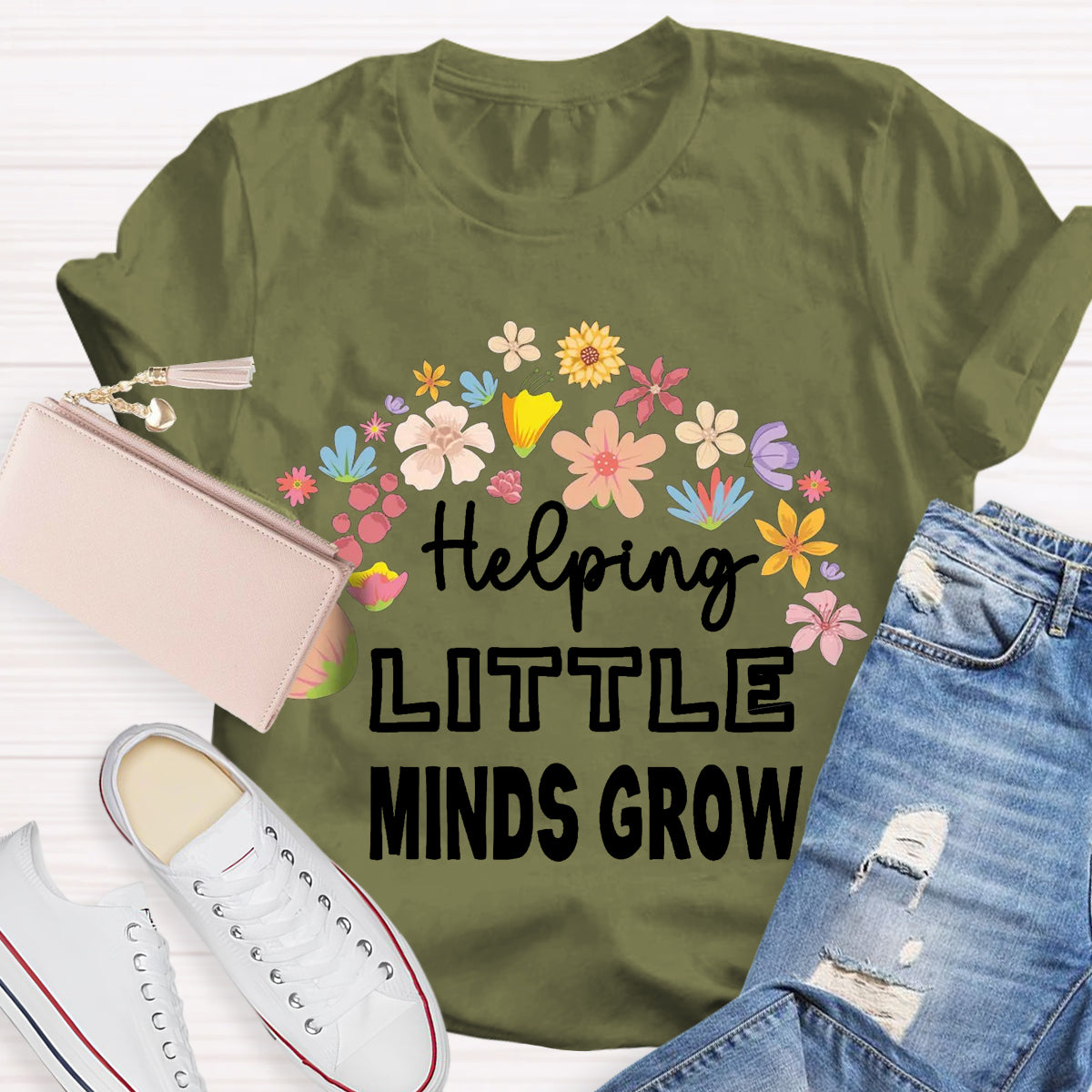 Helping Little Minds Grow Floral T-Shirt