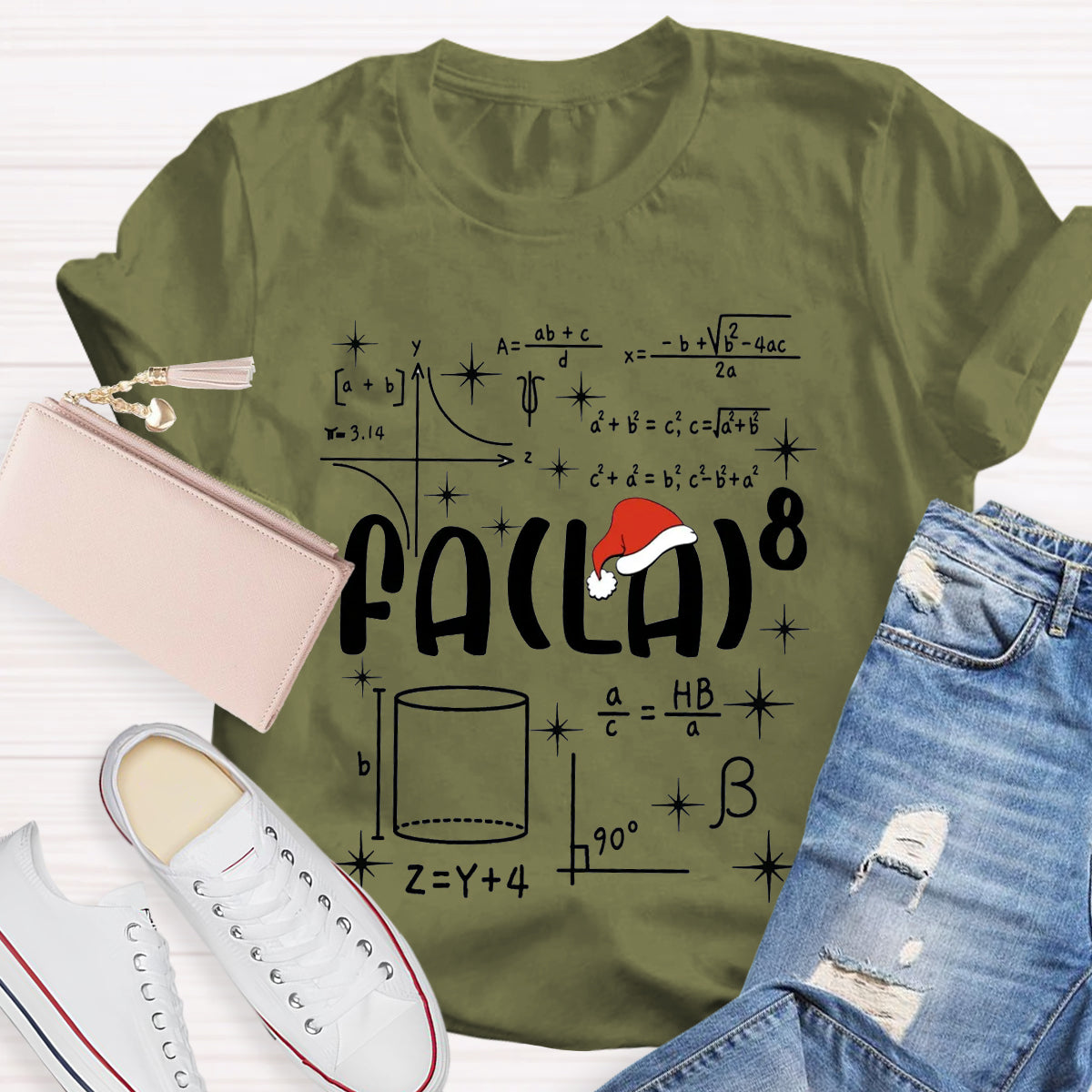 Fa La Math Teacher Christmas T-Shirt
