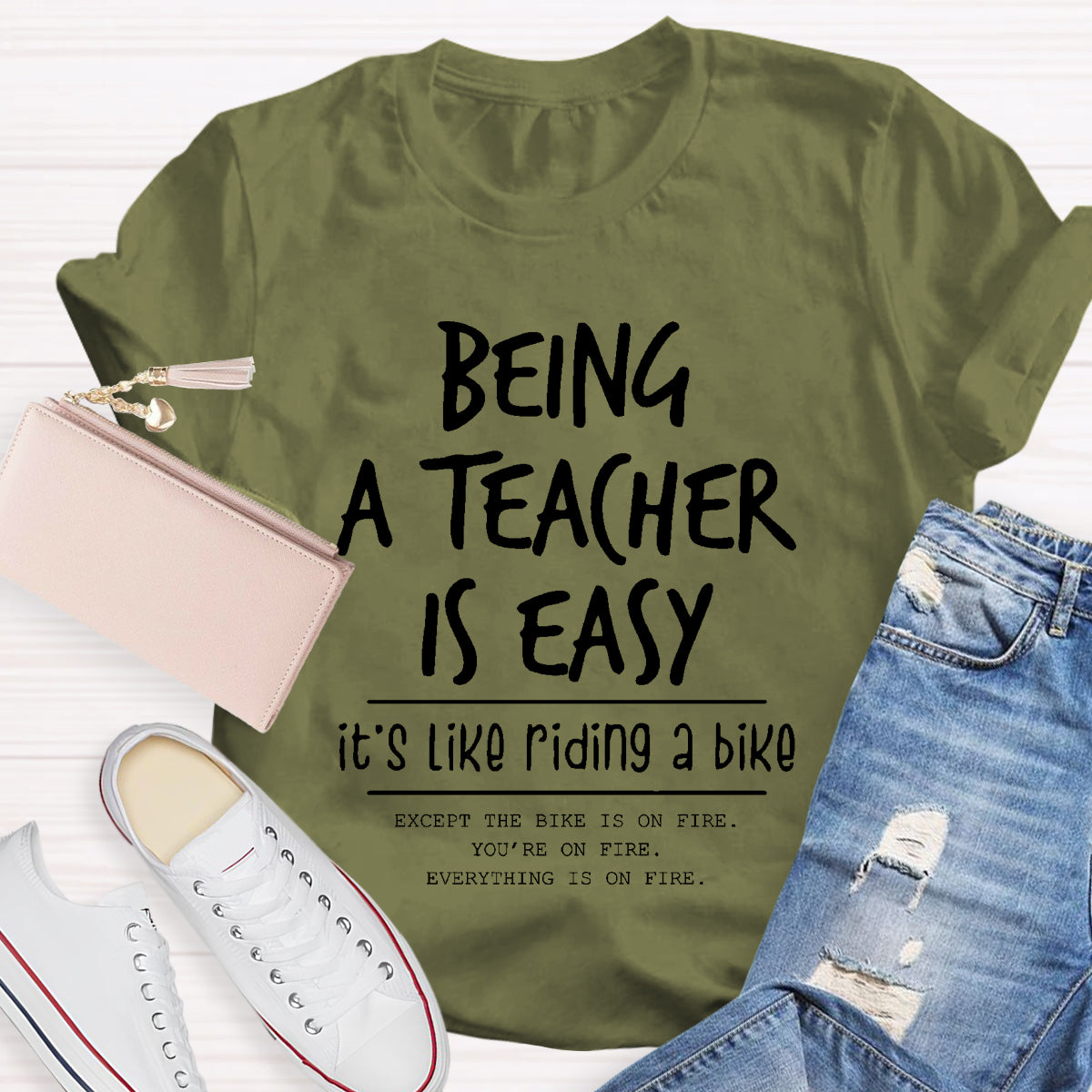 Being A Teacher is Easy, It's Like Riding A Bike T-Shirt