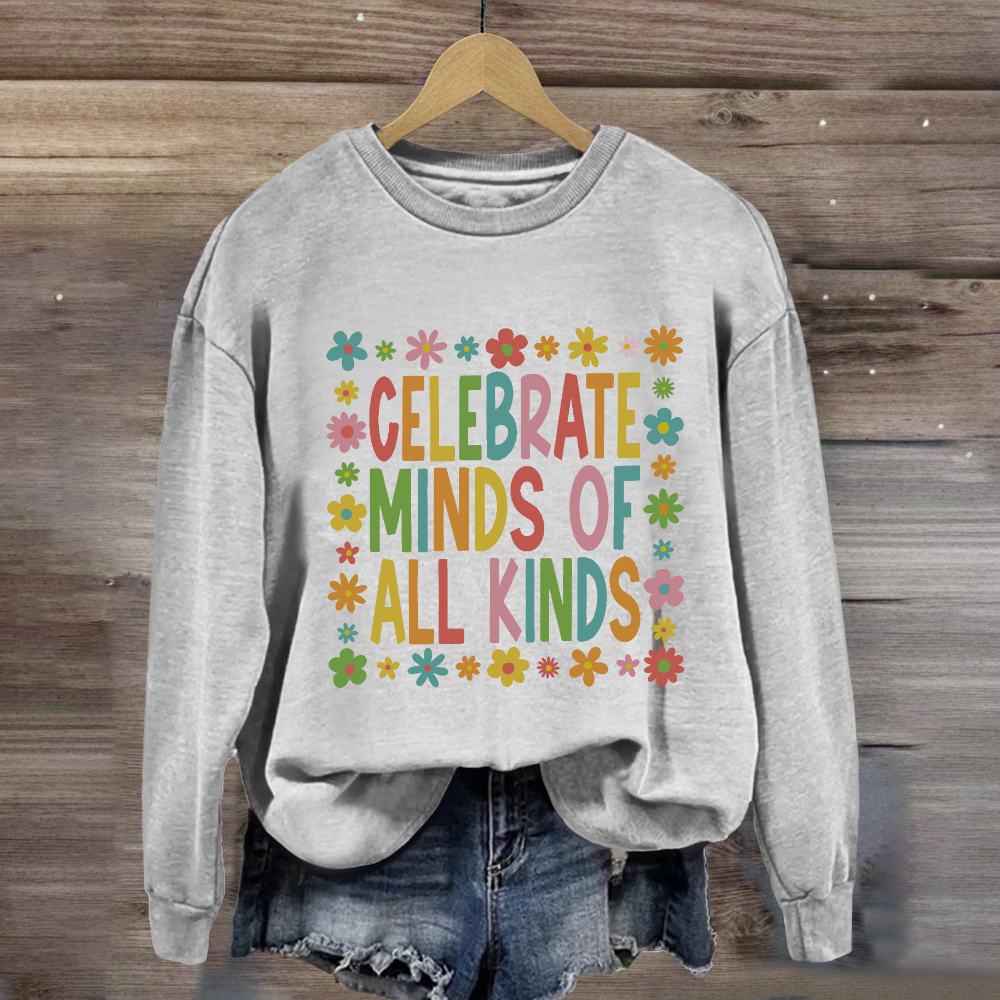Celebrate Minds of All Kinds Floral Square Sweatshirt