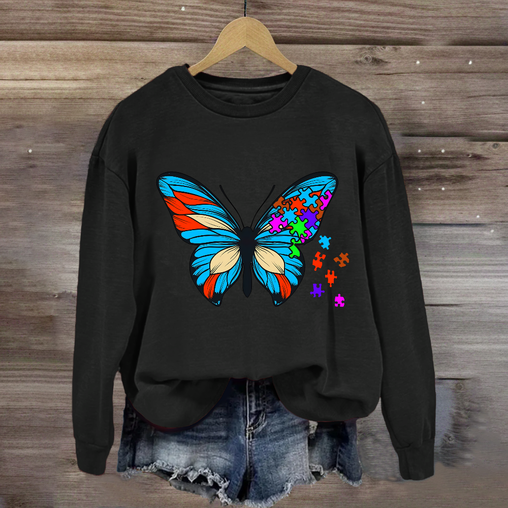 Butterfly Autism Awareness Day Promoting Love And Acceptance Sweatshirt