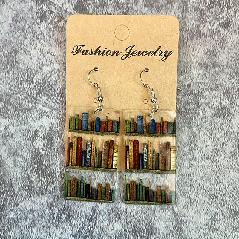 Interlocking Bookshelf Acrylic Earrings
