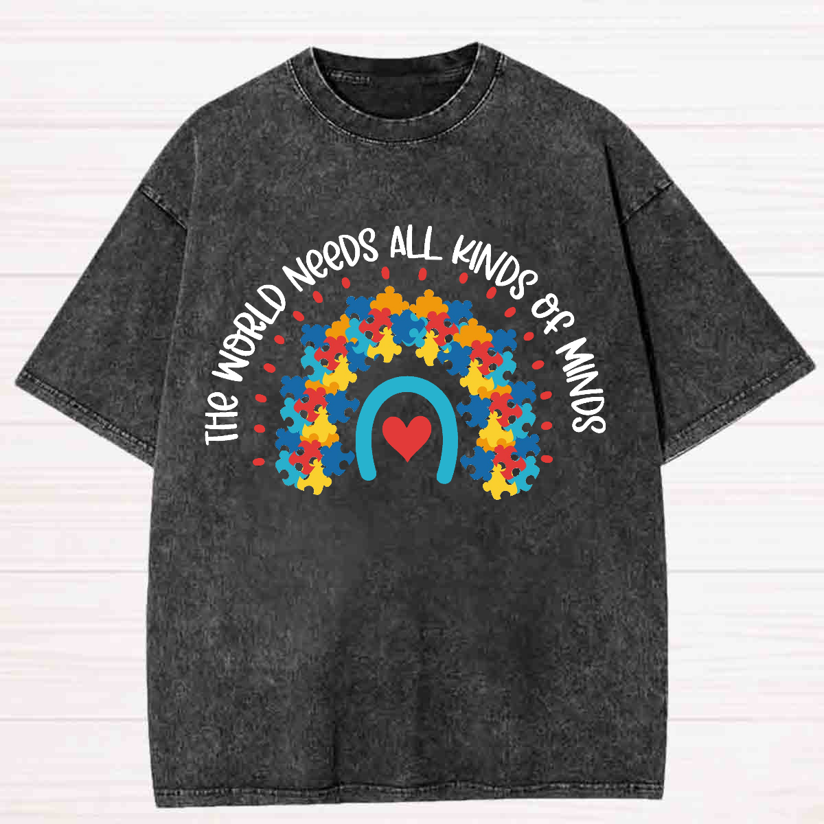 The World Needs All Kinds of Minds Washed T-shirt