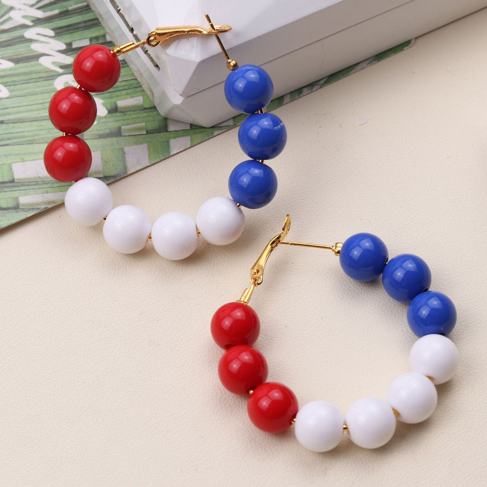 250th Anniversary Red, White, and Blue Flag Acrylic Earrings