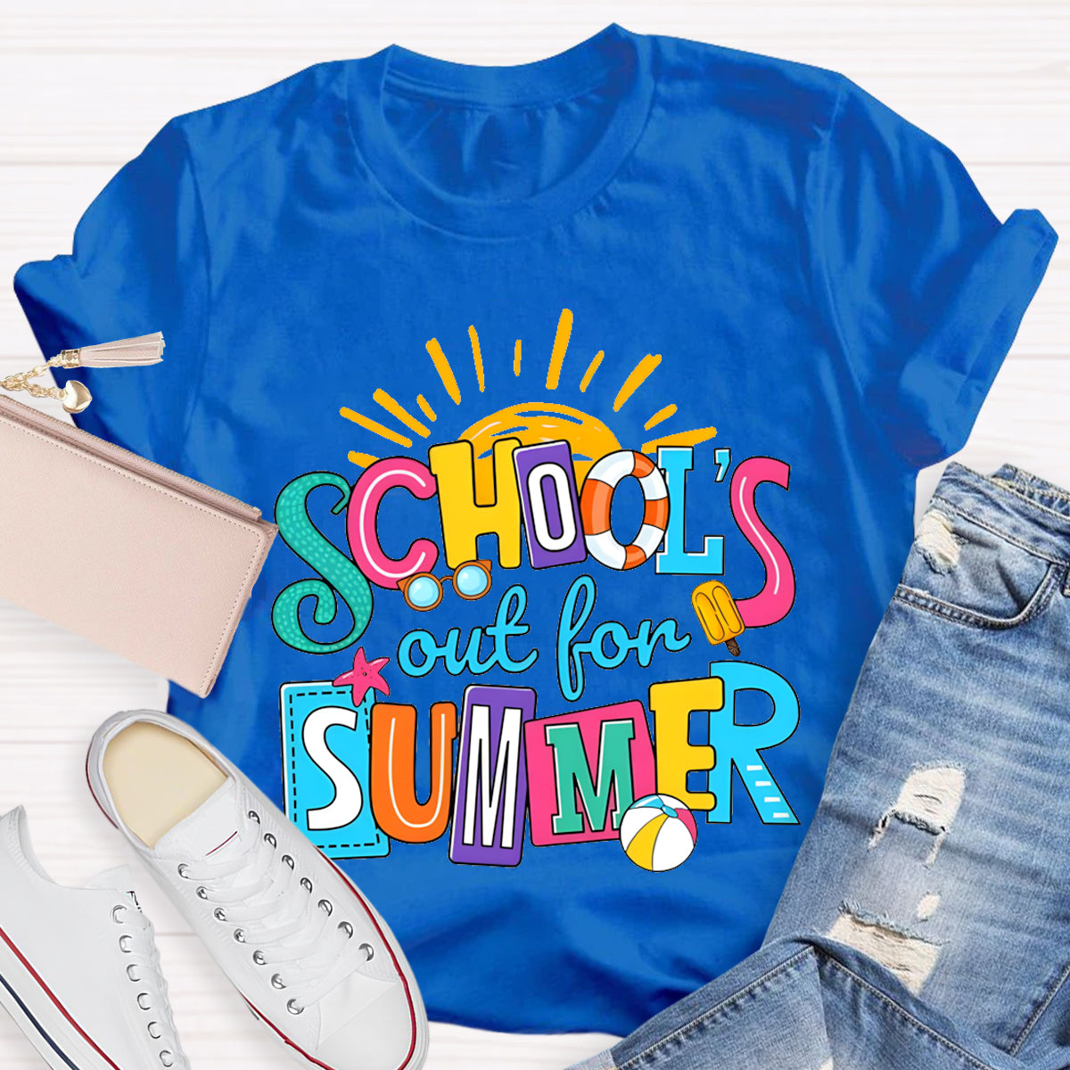 Schools Out For Summer Sun Teacher T-Shirt