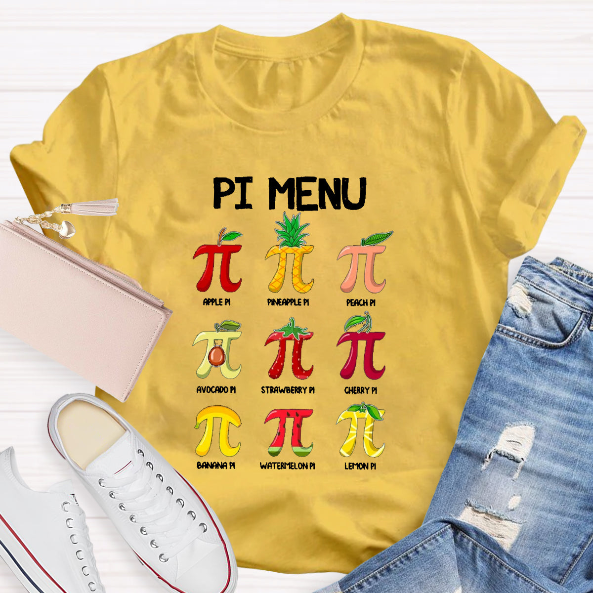 Pi Menu Happy Pi Day Math Pi Symbol Teacher T-Shirt