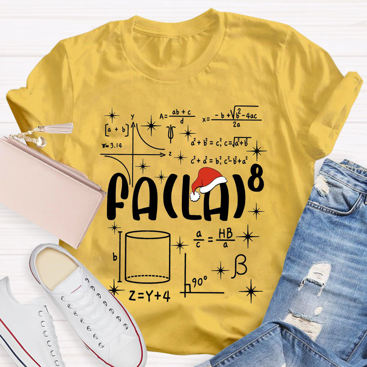 Fa La Math Teacher Christmas T-Shirt
