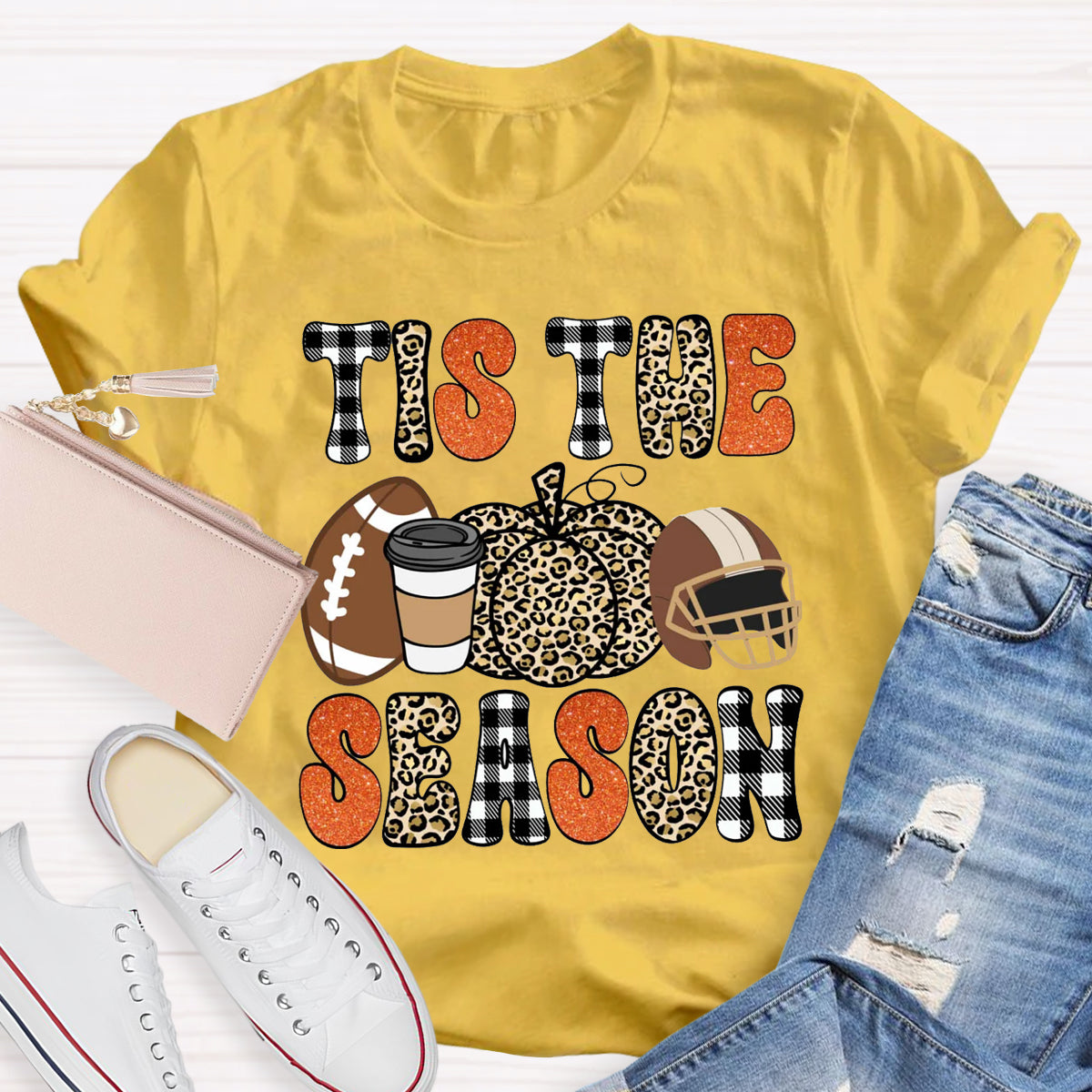 Tis The Season Game Day Pumpkin Teacher T-Shirt
