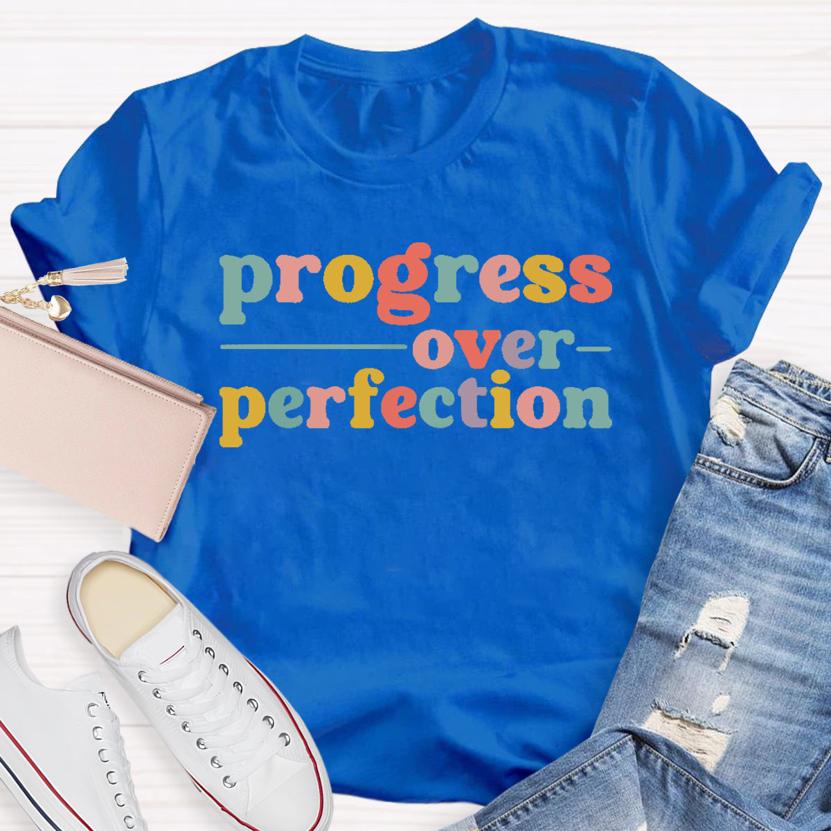 Progress Over Perfection Teacher T-Shirt