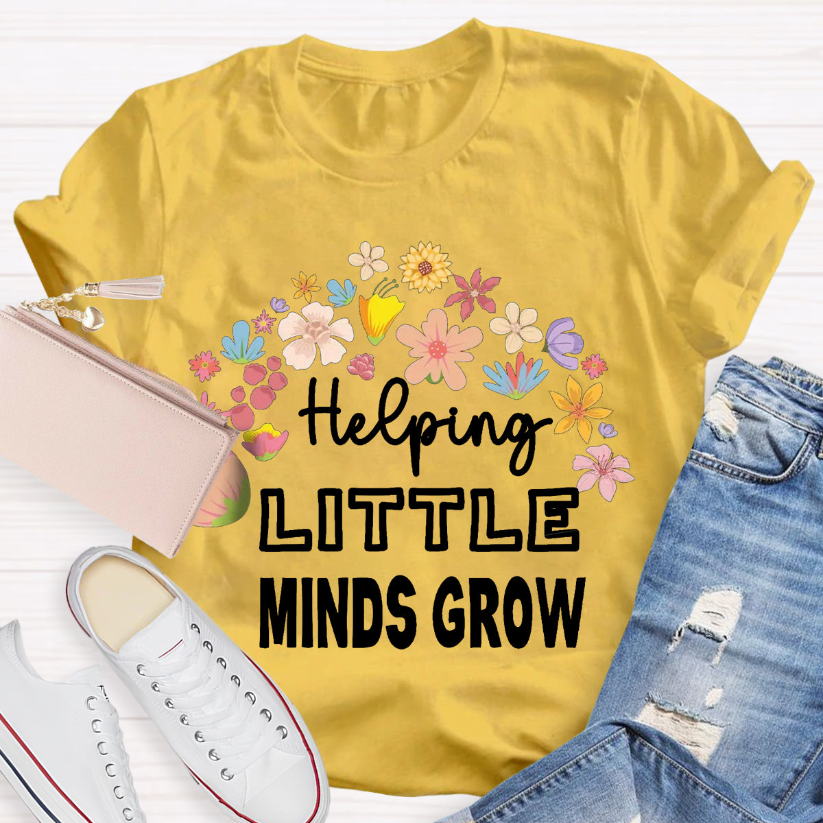 Helping Little Minds Grow Floral T-Shirt