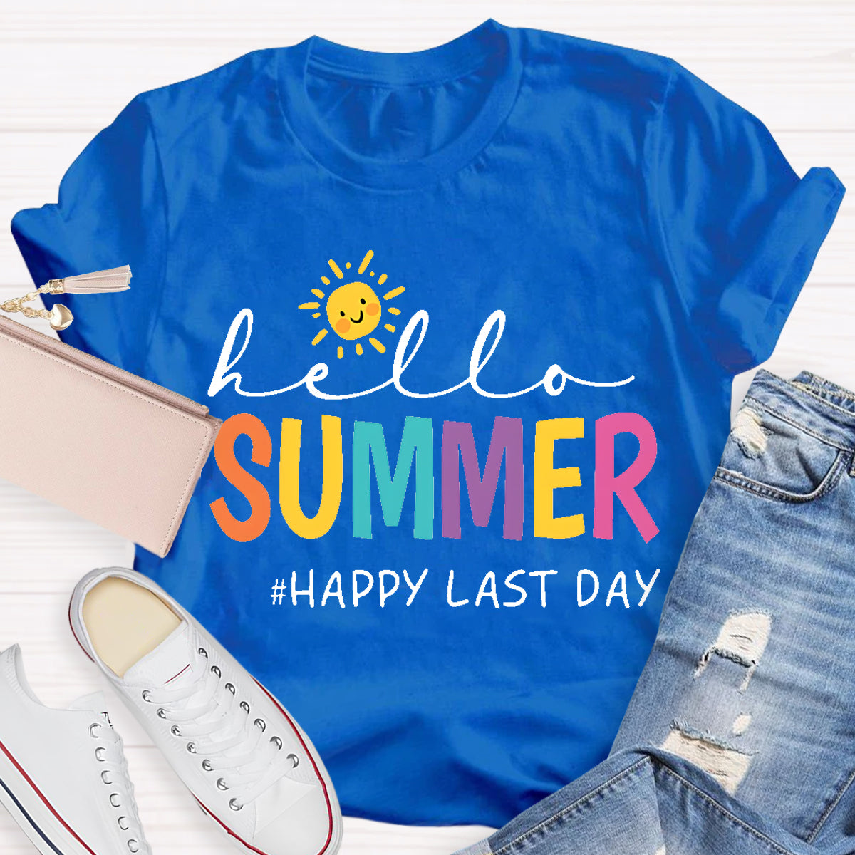 Hello Summer Last Day Sun Teacher T-Shirt