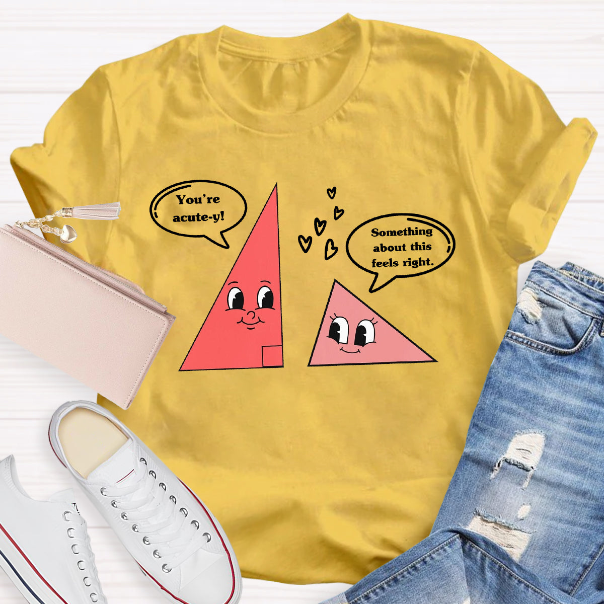 Love Triangle Valentine's Day Math Lover Teacher T-Shirt