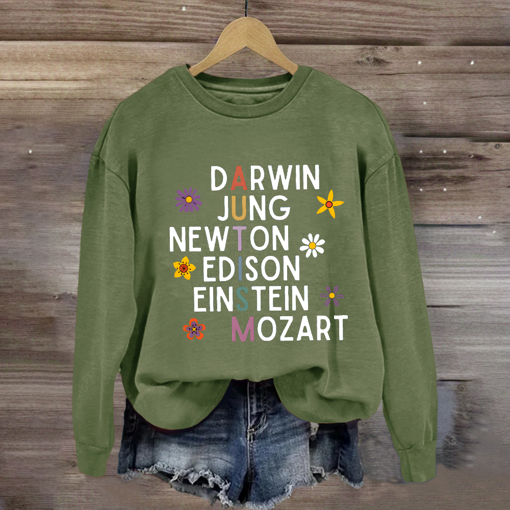 Darwin Jung Newton Einstein Edison Mozart Autism Sweatshirt