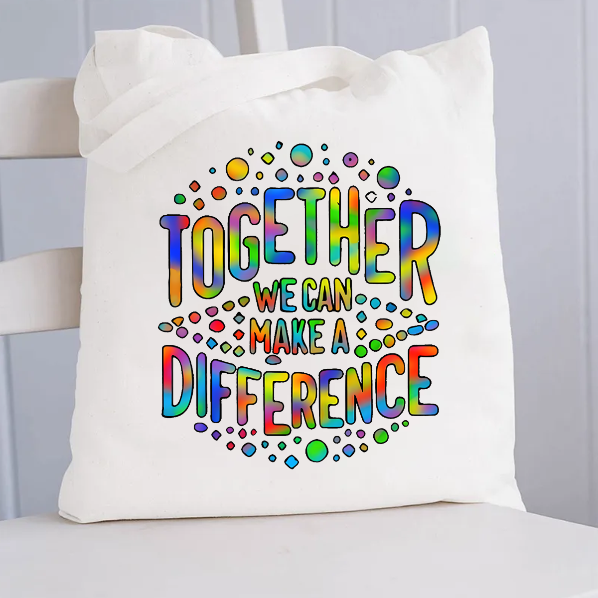Together We Can Make A Difference Canvas Tote Bag
