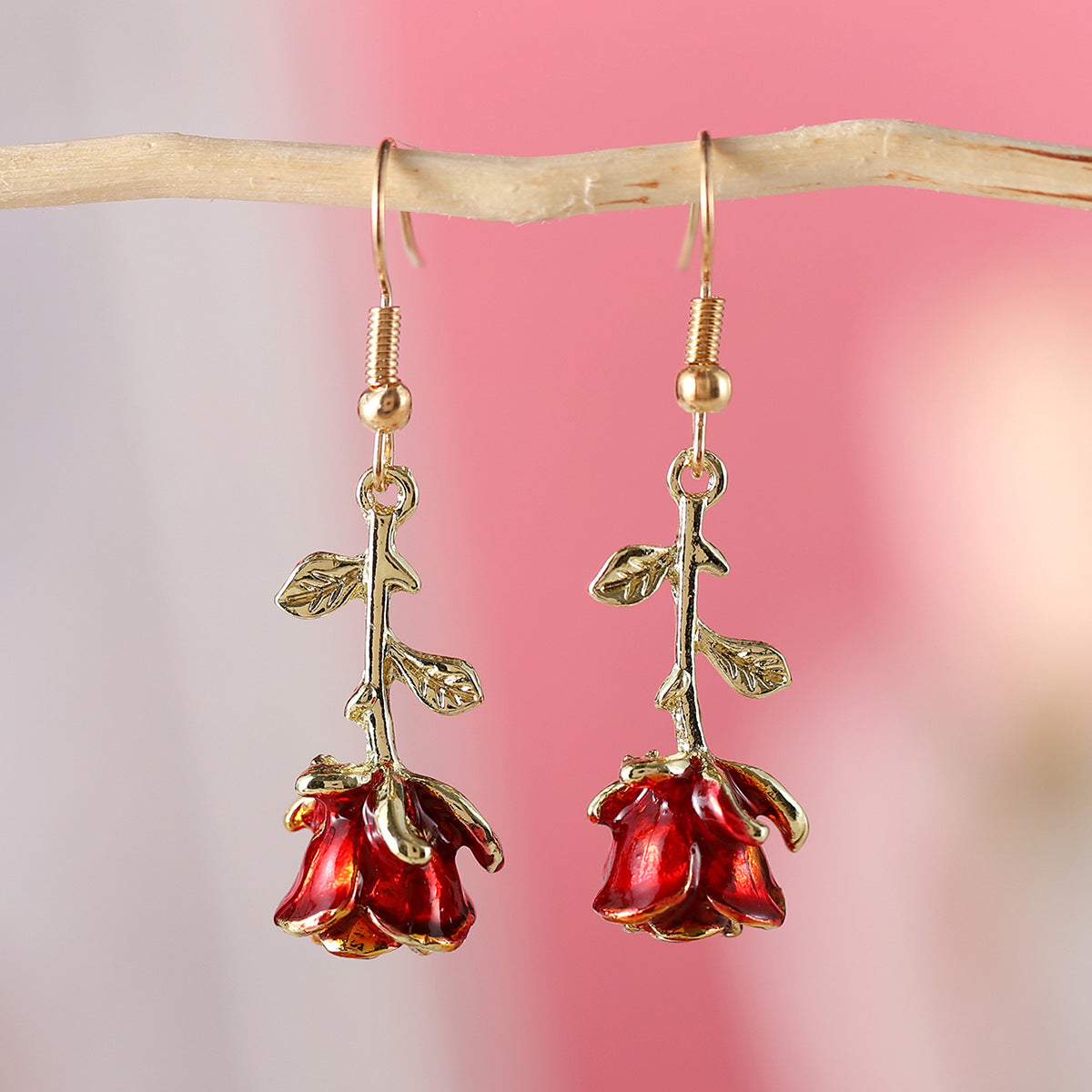 Romantic 3D Vintage Rose Earrings