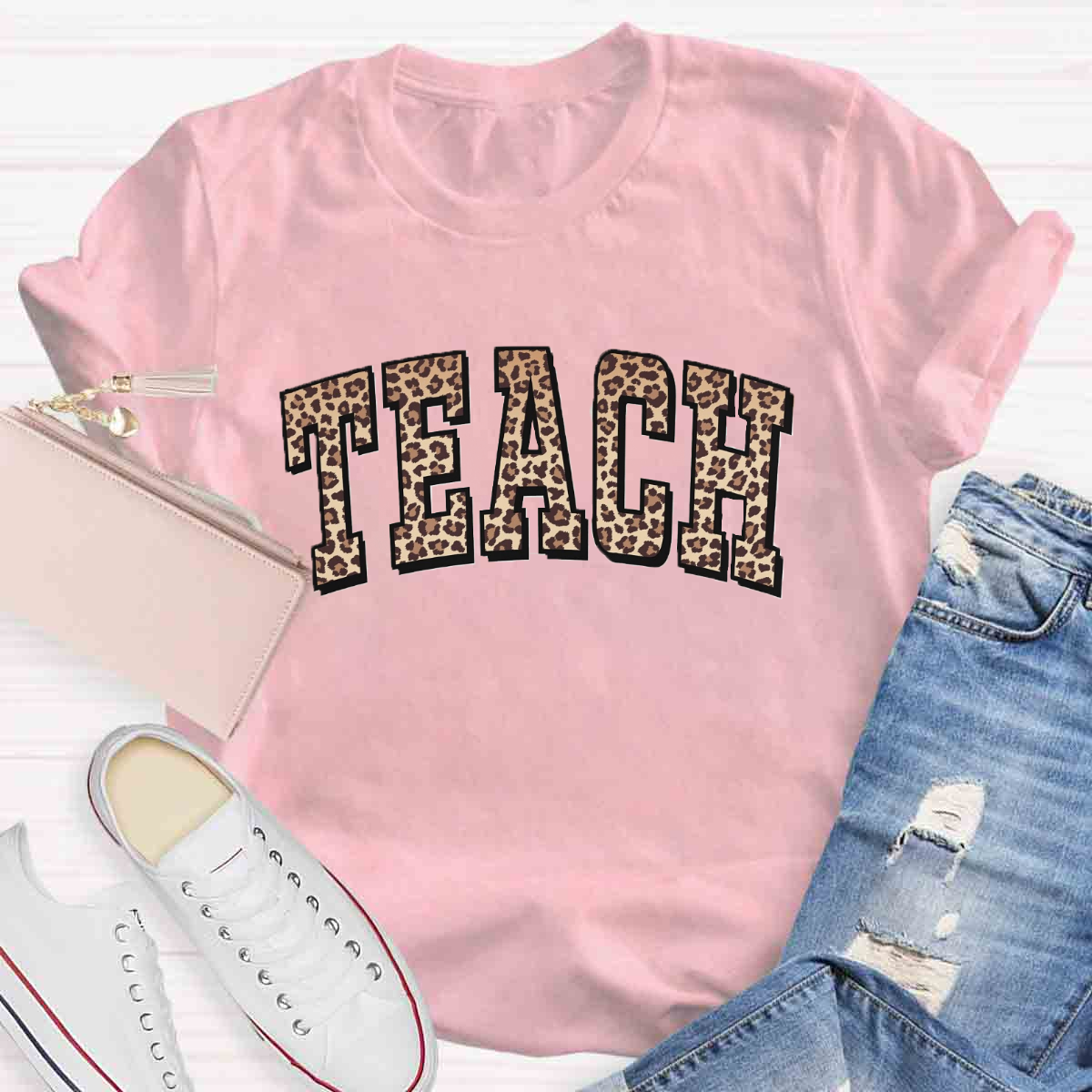 Leopard Teach Print T-Shirt