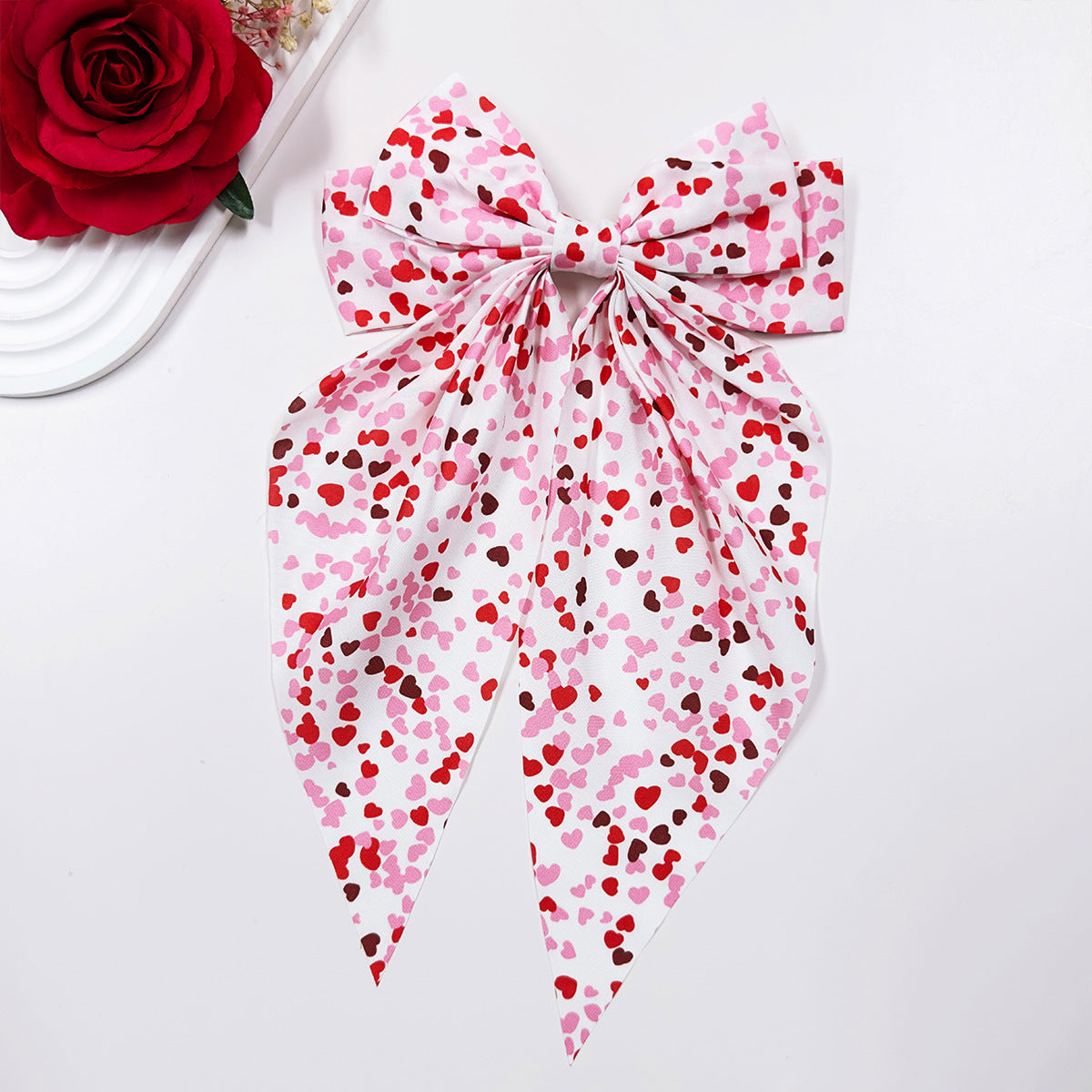 Bow Ribbon Hair Clip At The Back Of The Head