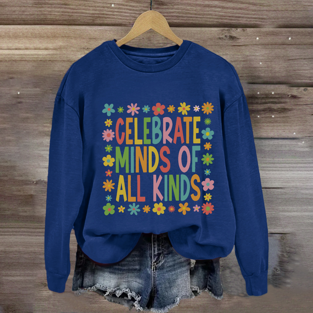 Celebrate Minds of All Kinds Floral Square Sweatshirt