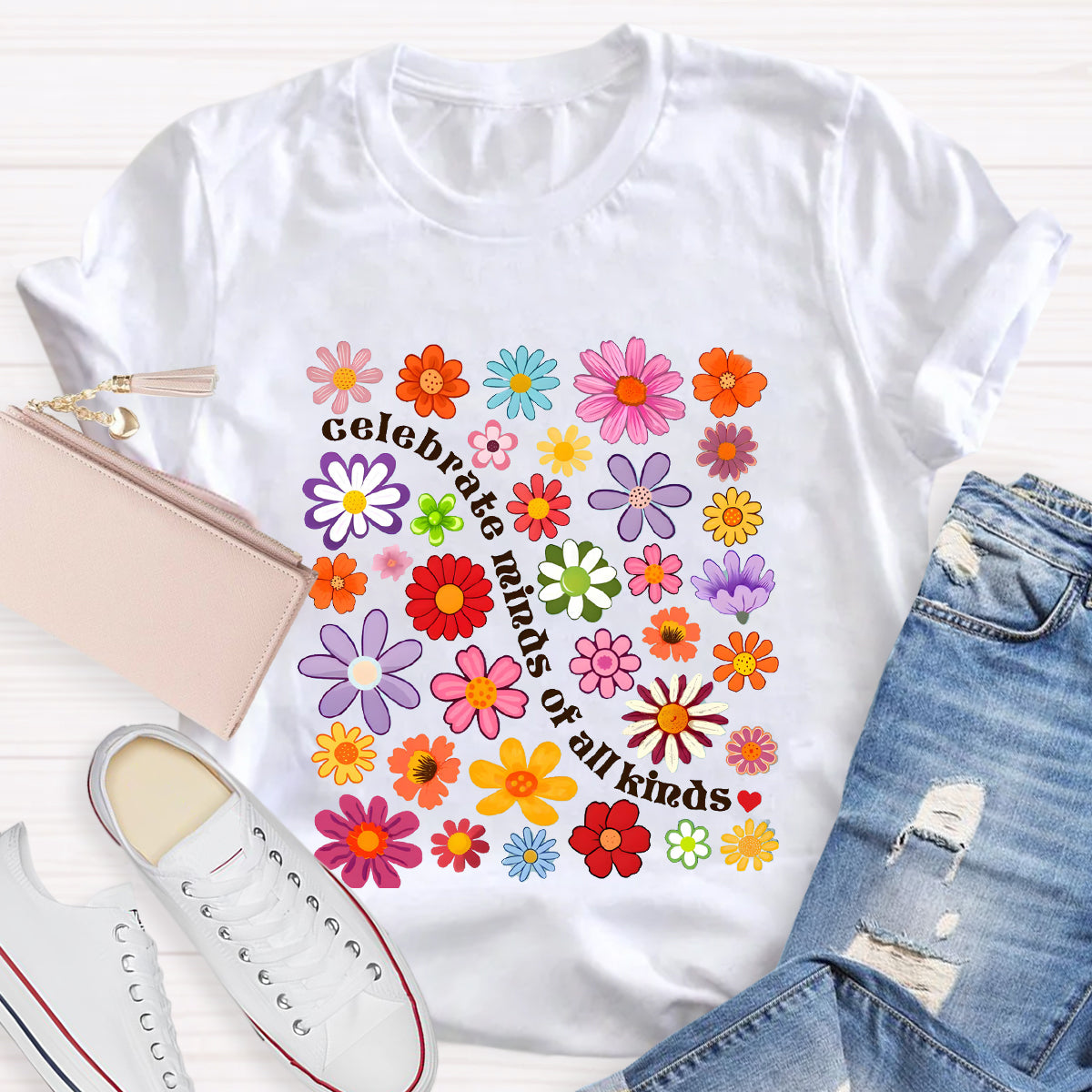 Floral Celebrate Minds of All Kinds T-Shirt