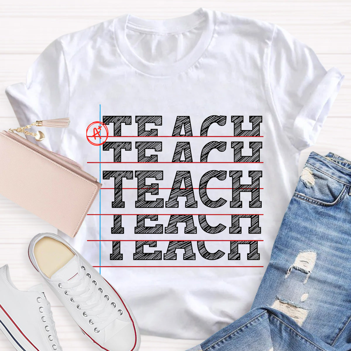 Teach Black Letters Teacher T-Shirt