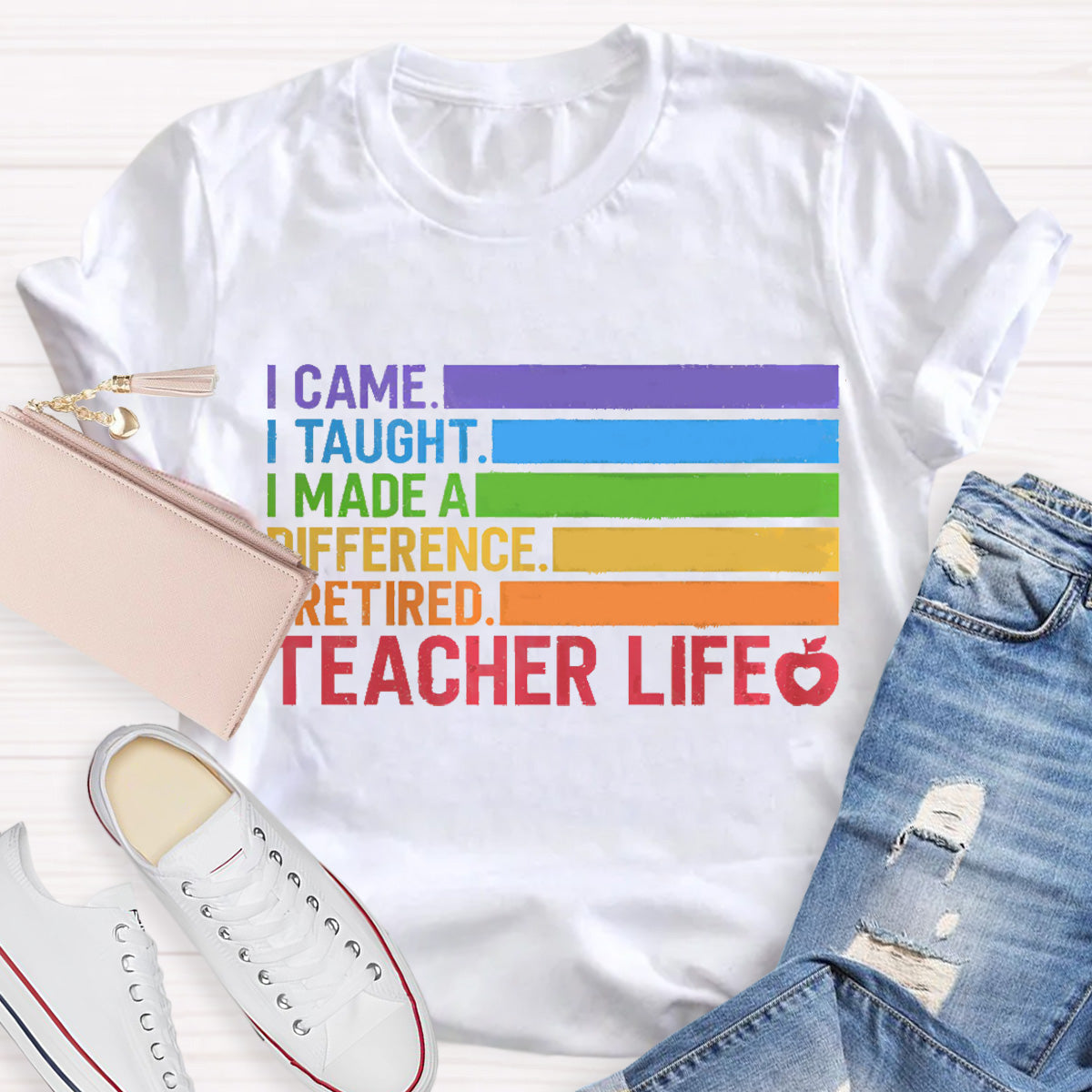 Teacher Life Red  Apple Teacher T-Shirt