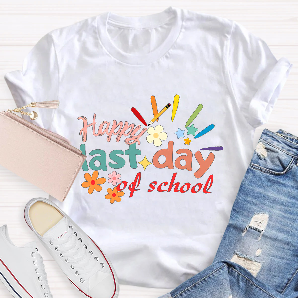 Happy Last Day Of School Flower T-Shirt