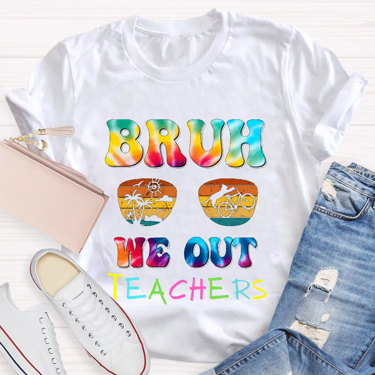Bruh We Out Sunny Teacher T-Shirt