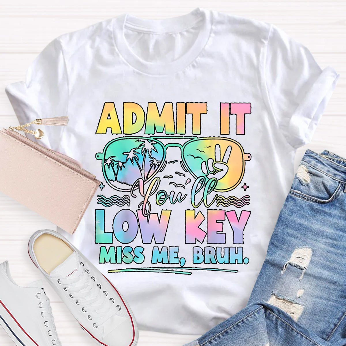 Low Key Miss Me Bruh Teacher T-Shirt