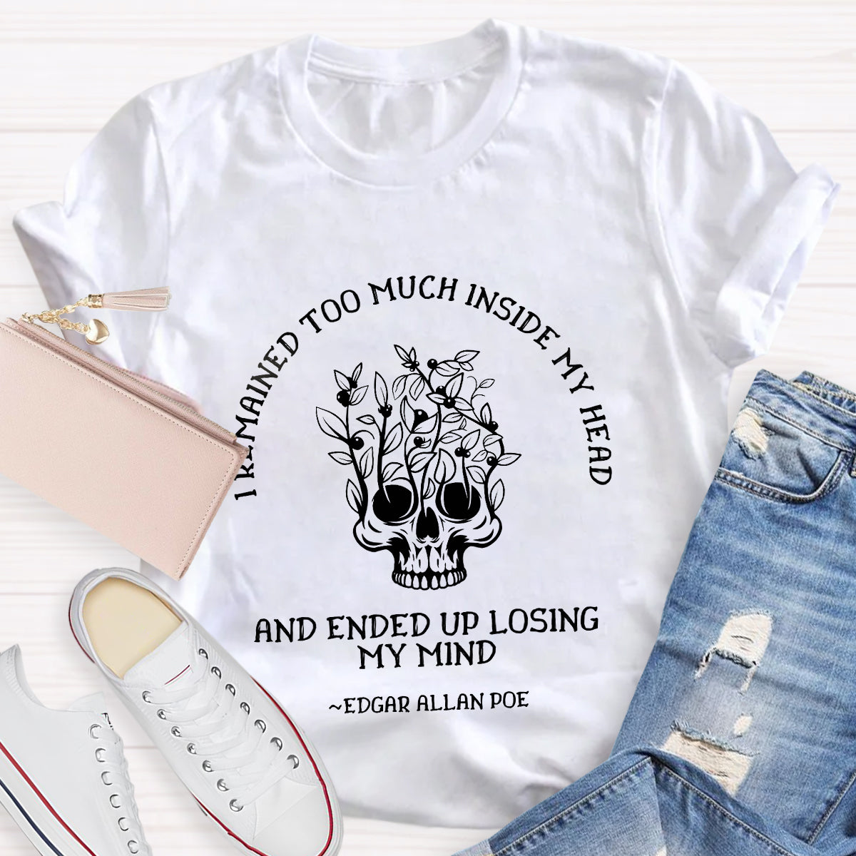 Edgar Allen Poe Dark Academia Teacher T-Shirt