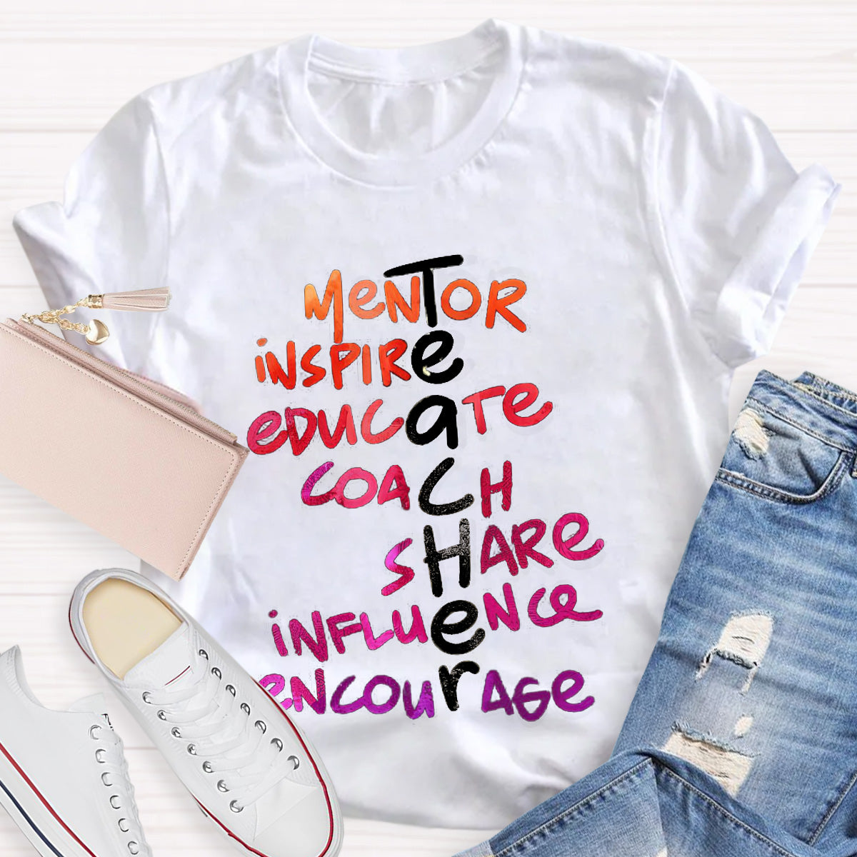 Golden Letters Mentor Teacher T-Shirt