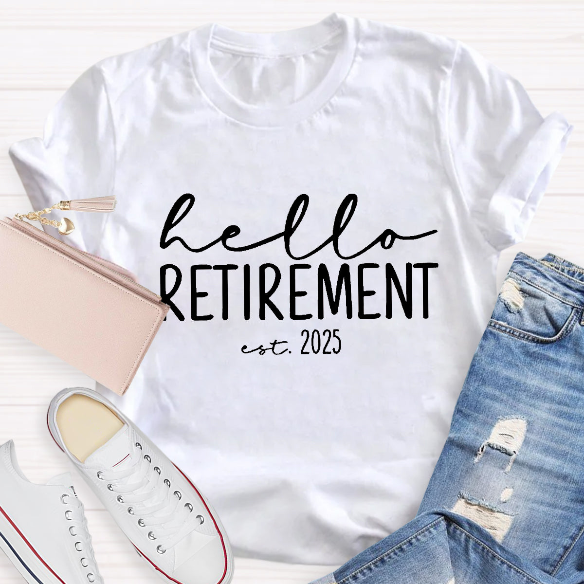 Personalized Retirement Year Hello Retirement Teacher T-Shirt