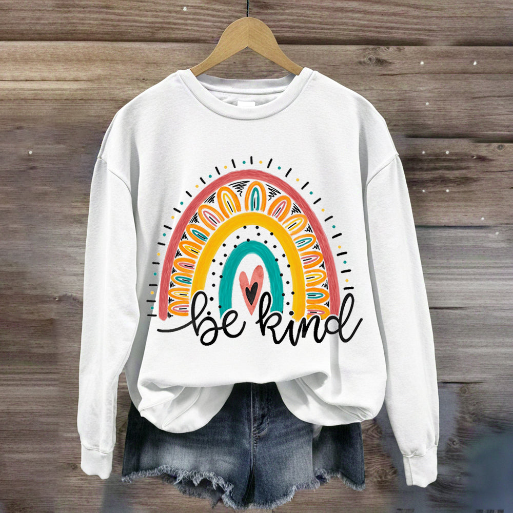 Be Kind Rainbow Heart Sweatshirt