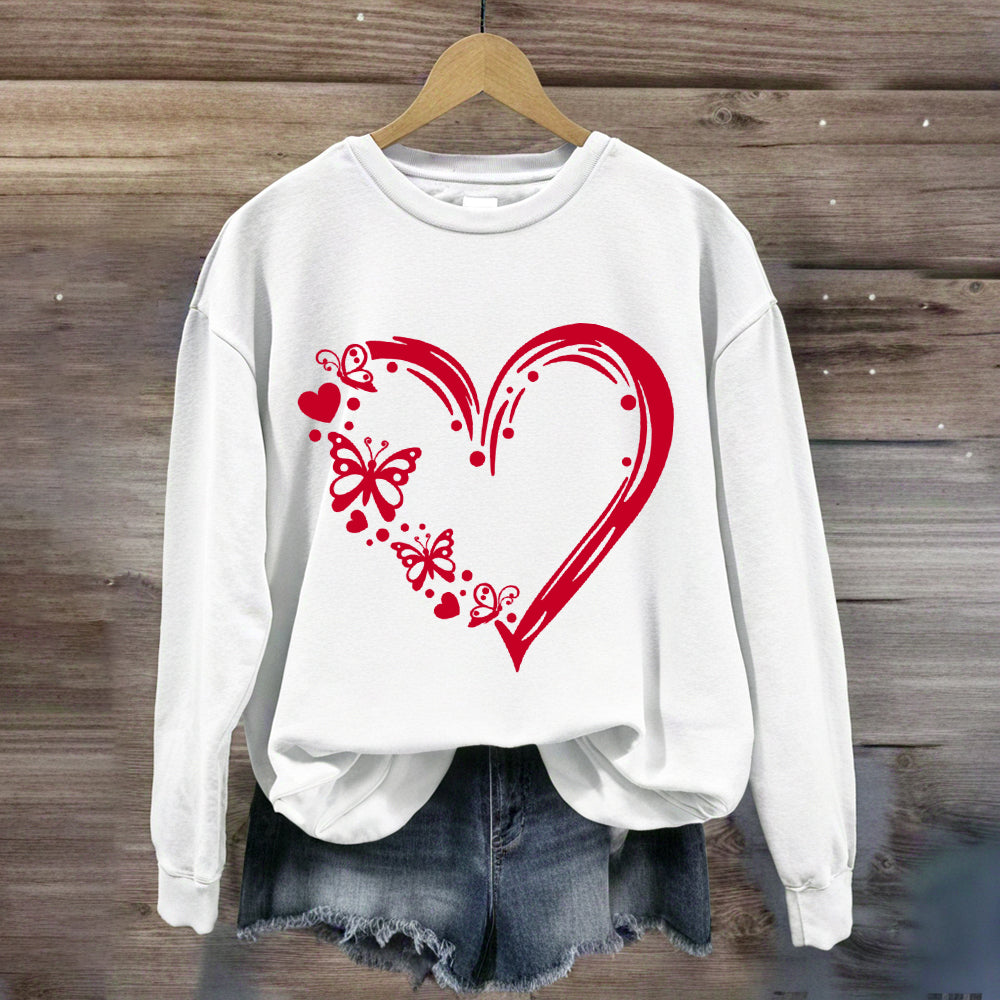 Valentine Heart with Butterfly Sweatshirt