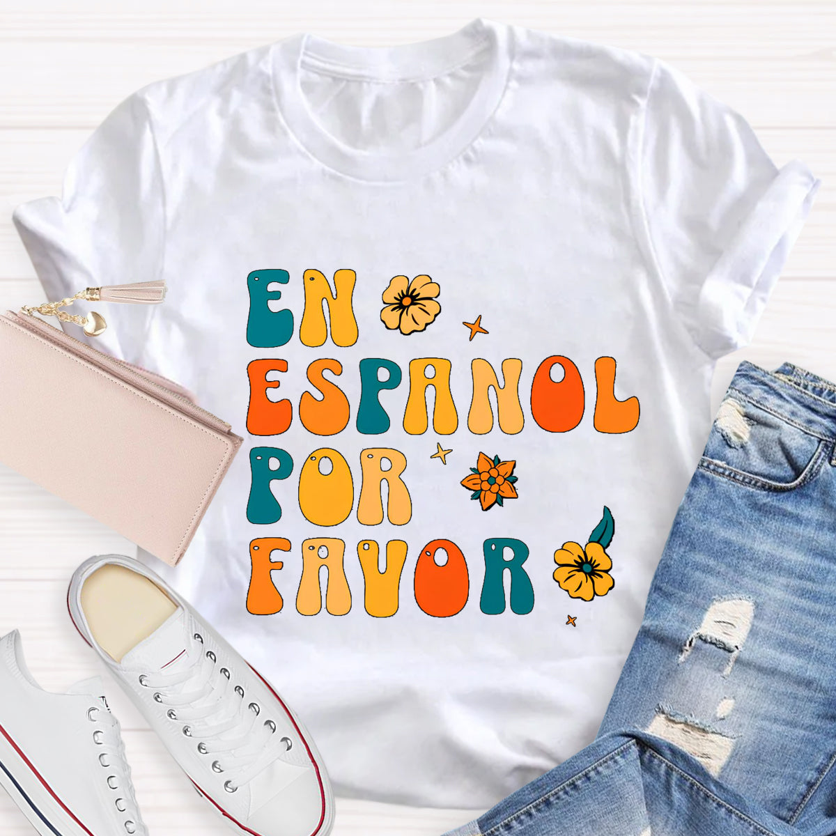 Retro En Español Por Favor Spanish Teacher T-Shirt