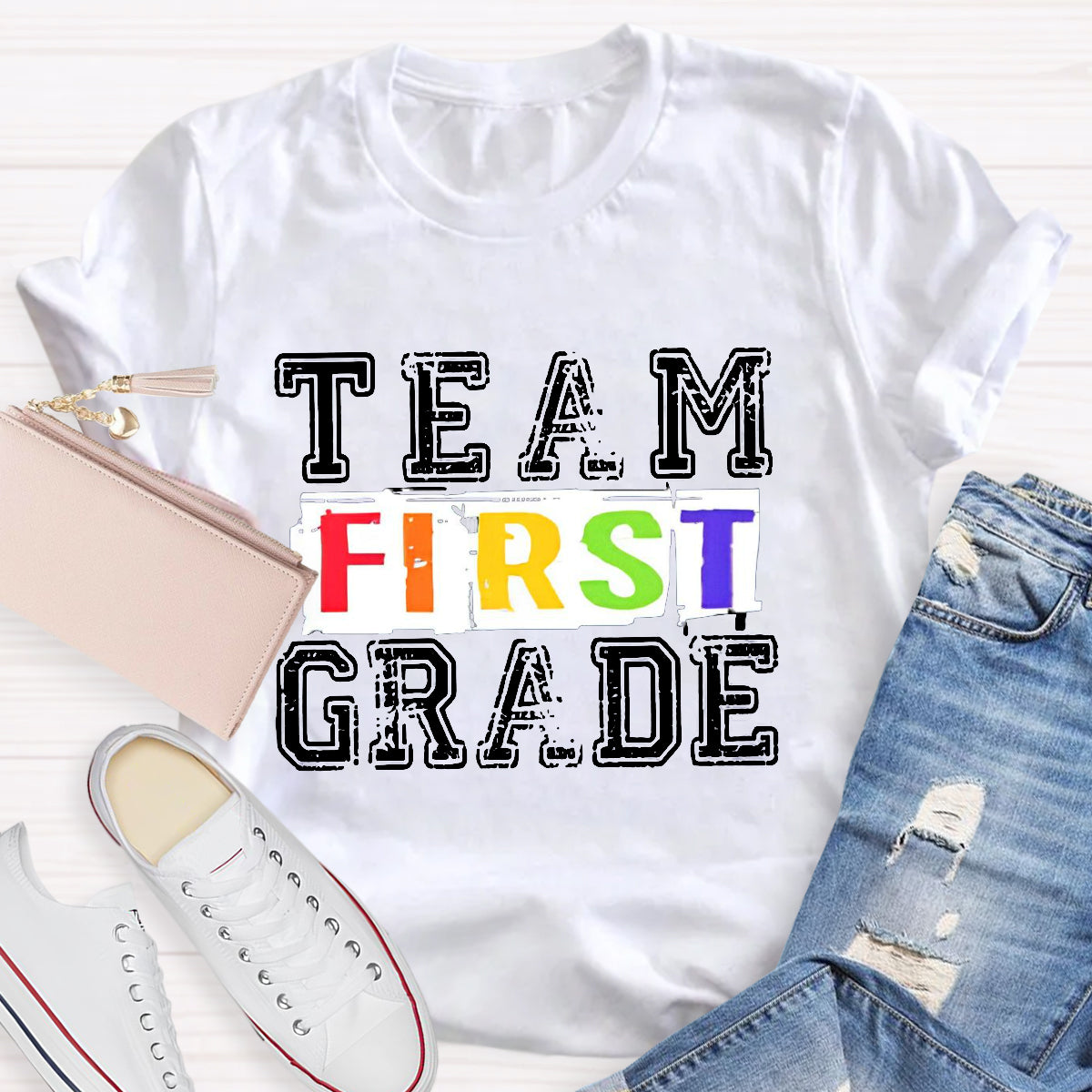 Personalized Grade First Grade Team Teacher T-Shirt