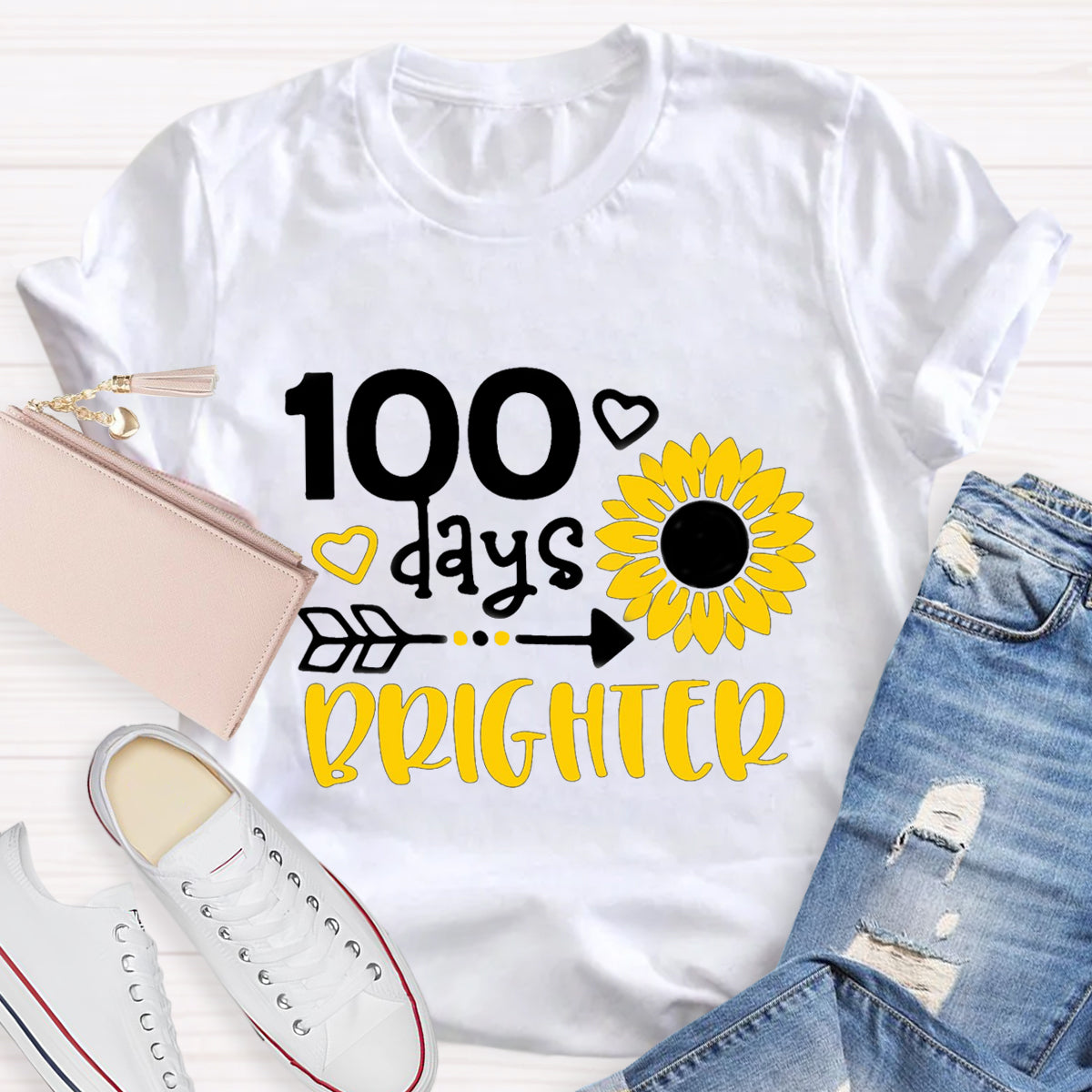 100 Days Brighter Sunflower T-Shirt