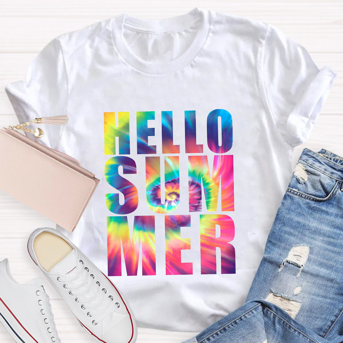Hello Summer Rainbow Teacher T-Shirt