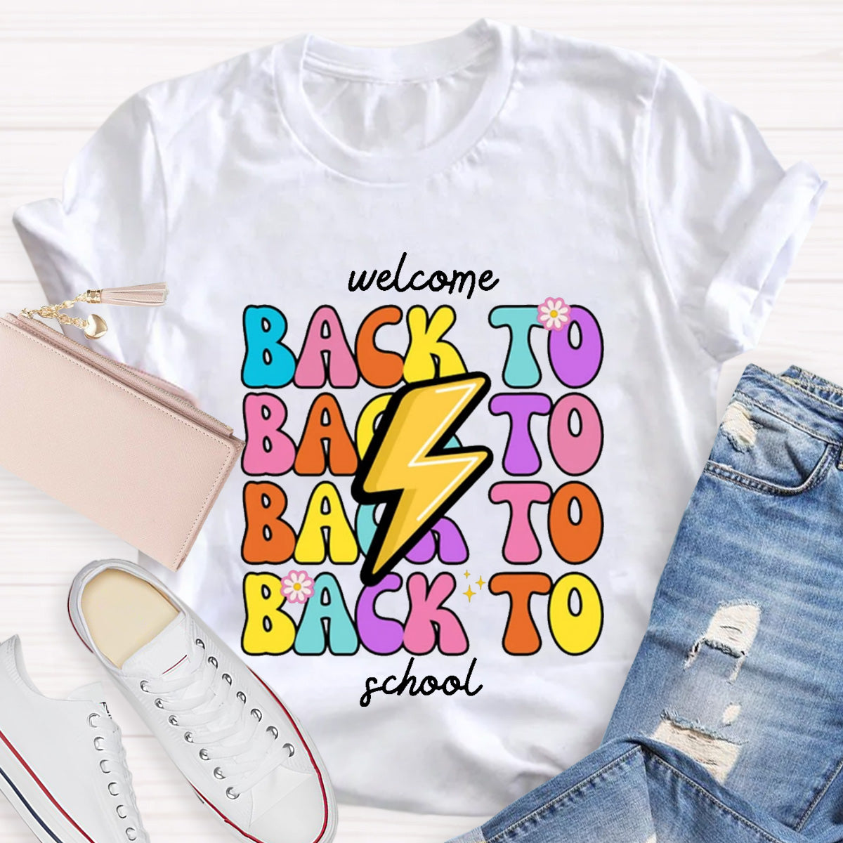 Floral Welcome Back To School Teacher T-Shirt