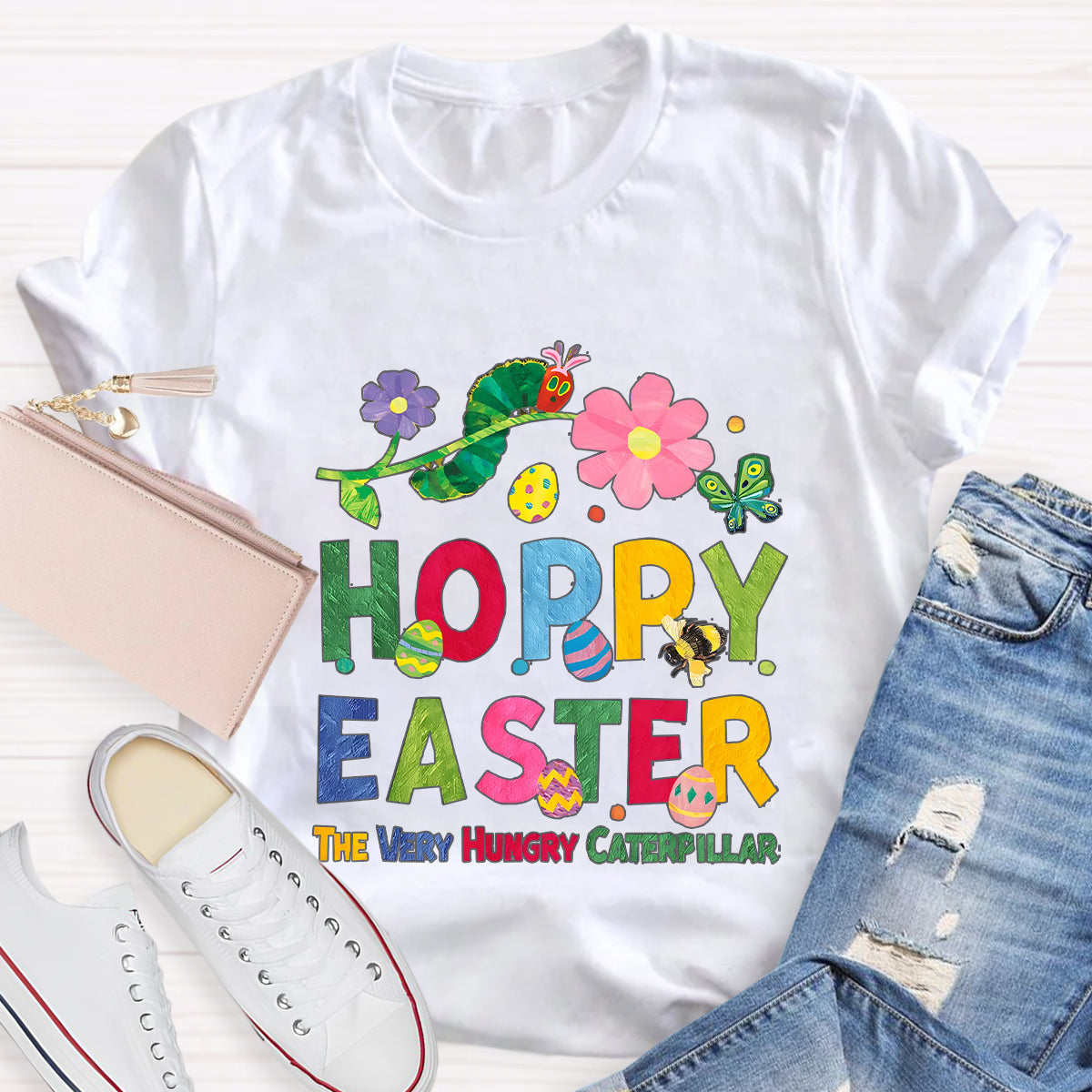 Happy Easter Caterpillar Butterfly Teacher T-Shirt