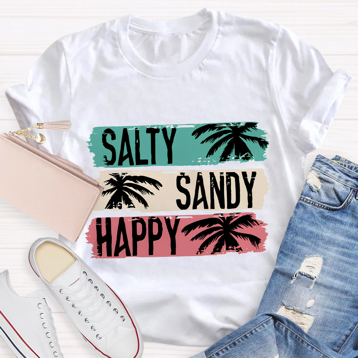 Salty Sandy Happy Teacher T-Shirt