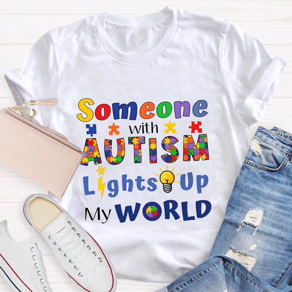 Someone With Autism Lights Up My World T-Shirt