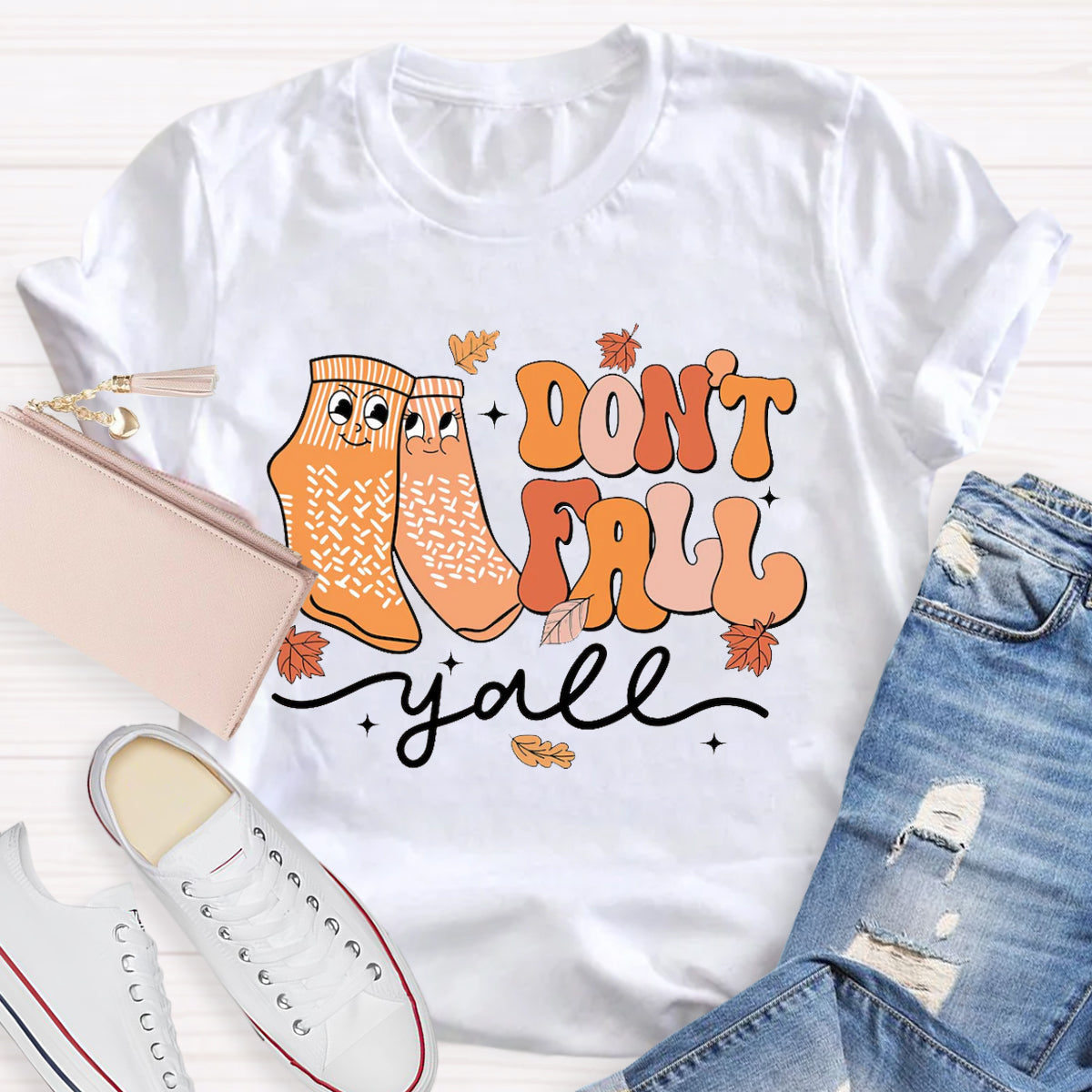 Don't Fall Y'all Thanksgiving Teacher T-Shirt