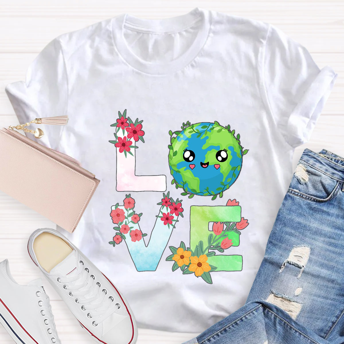 Love Earth Day Teacher T-Shirt