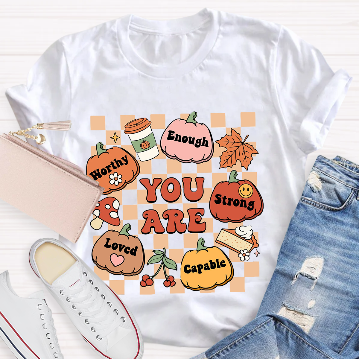 Autumn Thanksgiving Teacher Aide Pumpkin You Are Loved T-Shirt