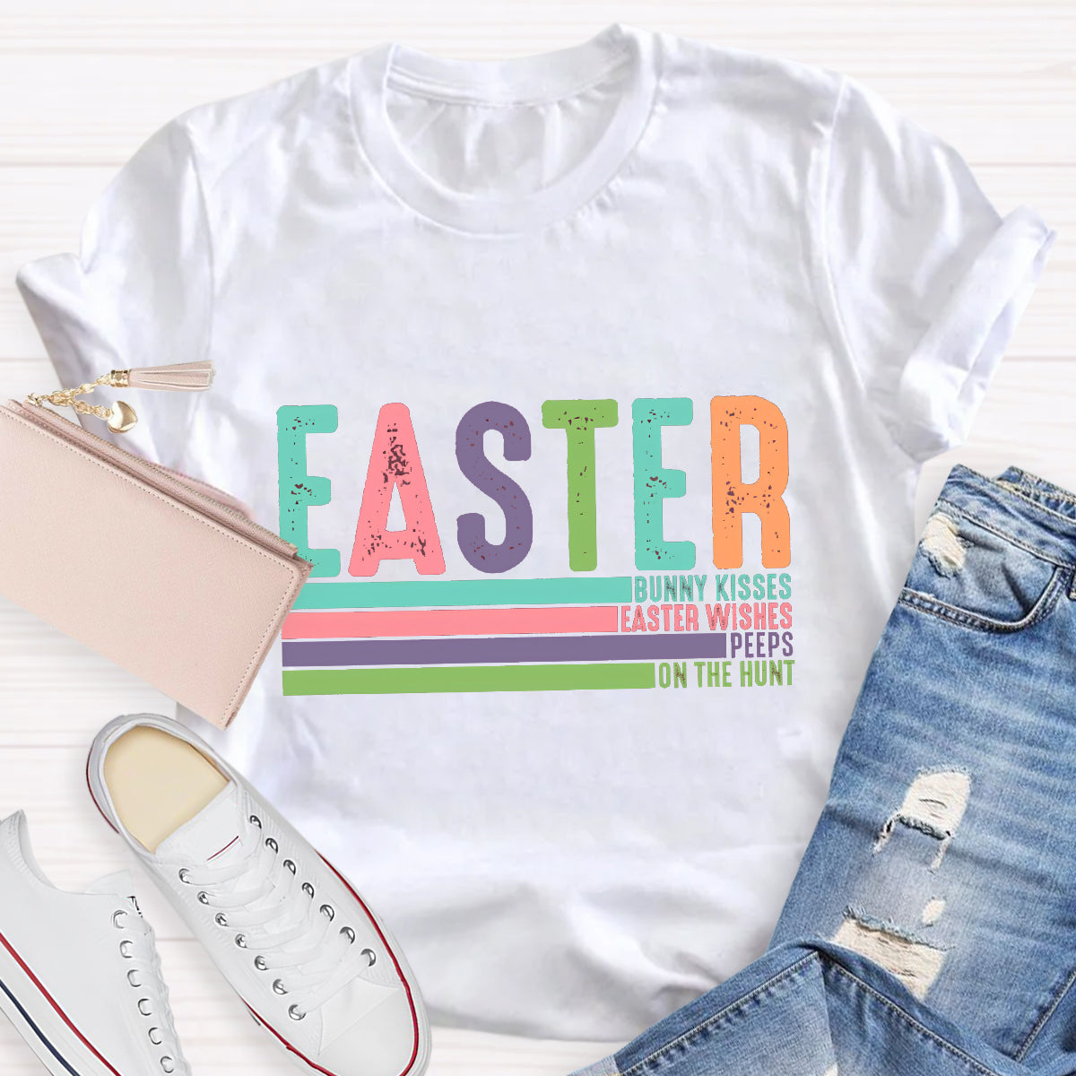 Bunny Kisses Teacher T-Shirt