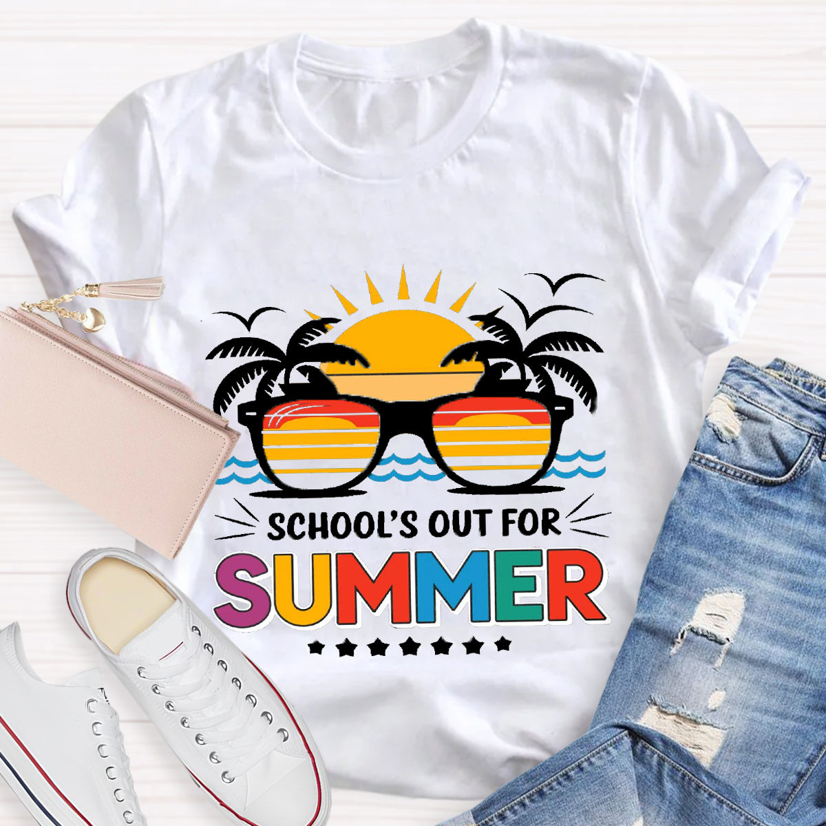 School's Out For Summer Sunglasses T-Shirt