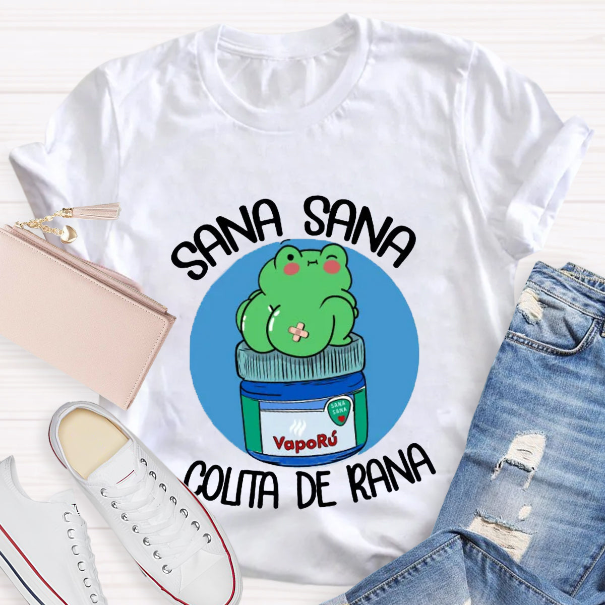 Sana Sana Colita De Rana Spanish Teacher T-Shirt
