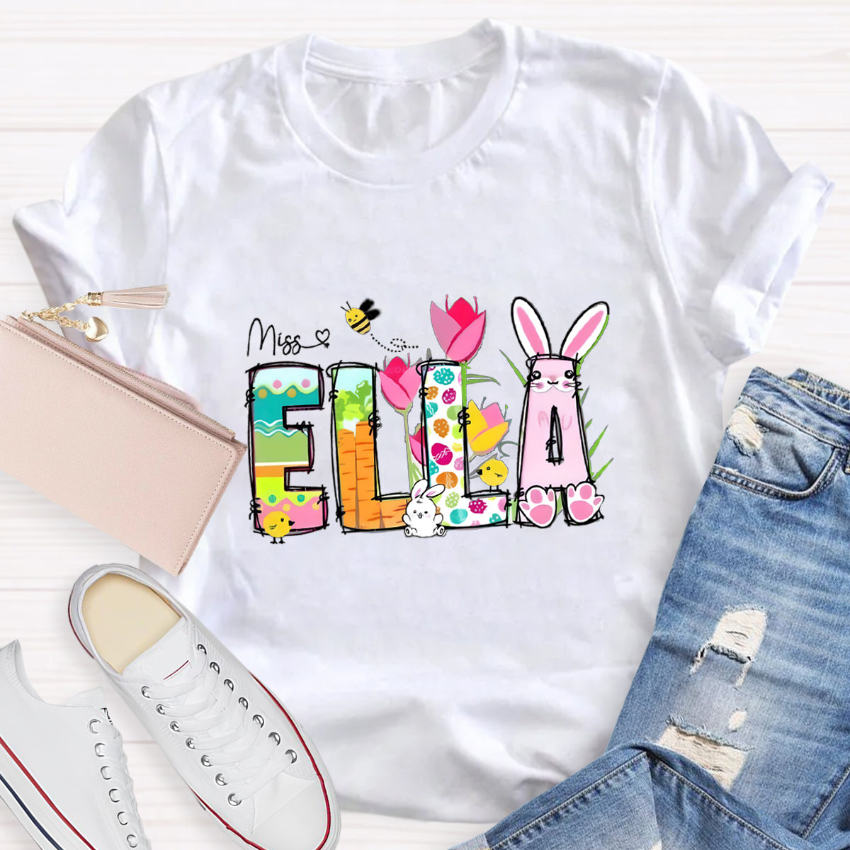 Personalized Easter Name Funny Bee T-Shirt