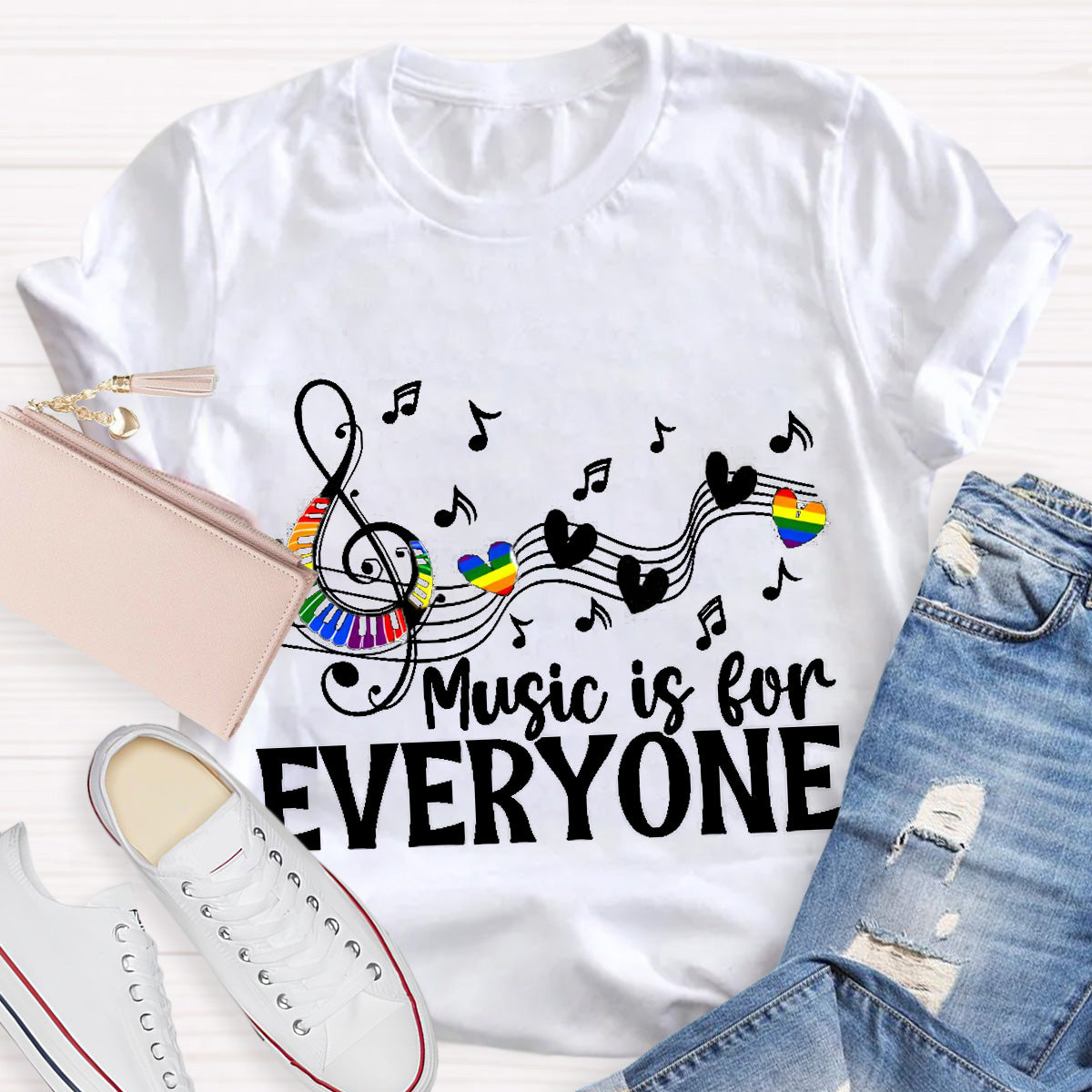 Music Is For Everyone Teacher T-Shirt